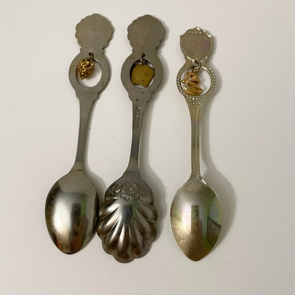 Vintage Lot of 10 Souvenir Spoons Nevada Florida Miami Lake Placid Flaws - Picture 15 of 16